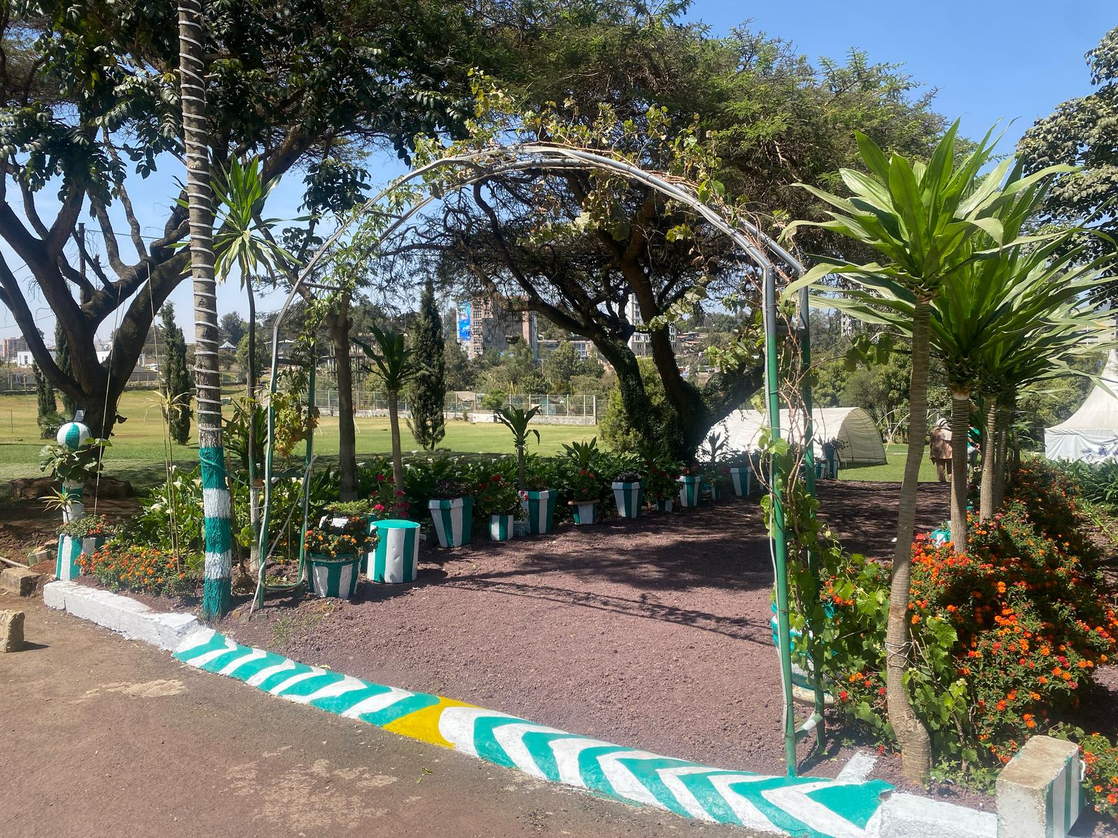 Side view of tennis court at Mekonenoch Club